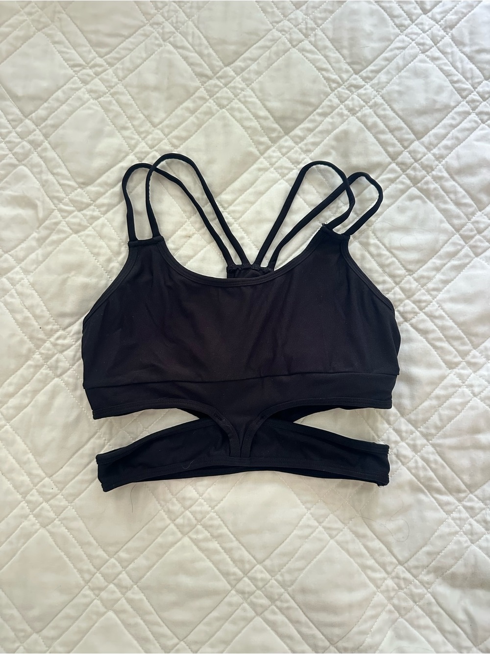MPG Black Strappy Cutout Sports Bra